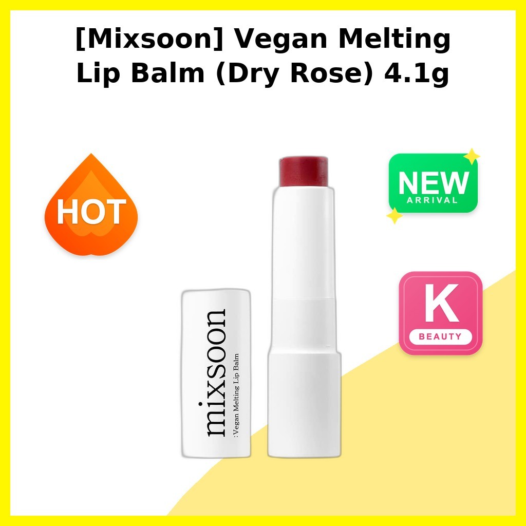 [Mixsoon] Vegan Melting Lip Balm (Dry Rose) 4.1g / ลิปบาล์มเกาหลี / สูตรมังสวิรัติ / ของแท้ 100% โดย