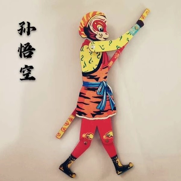 木影戏国潮礼物品木质单手皮影戏西游记人偶孙悟空哪吒儿童节玩具3. Shadow Play Chinese Style Gift Items, Wooden One-handed Shadow Play