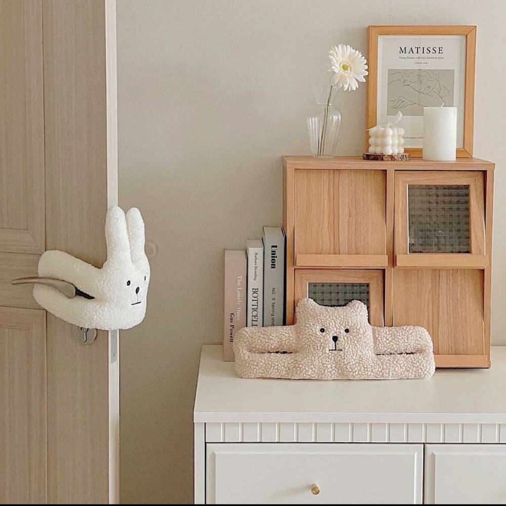 ANTINON ที่กั้นประตู, ขนแกะแกะ Plush วัสดุ Soothing ของเล่น, น่ารักสไตล์หมีออกแบบ Soft Touch แบบแขวนประตูแขวนประตูตกแต่งประตู ราคา ถูกที่สุด ดีลบีเคเค แกลเลอรีภาพที่ 4