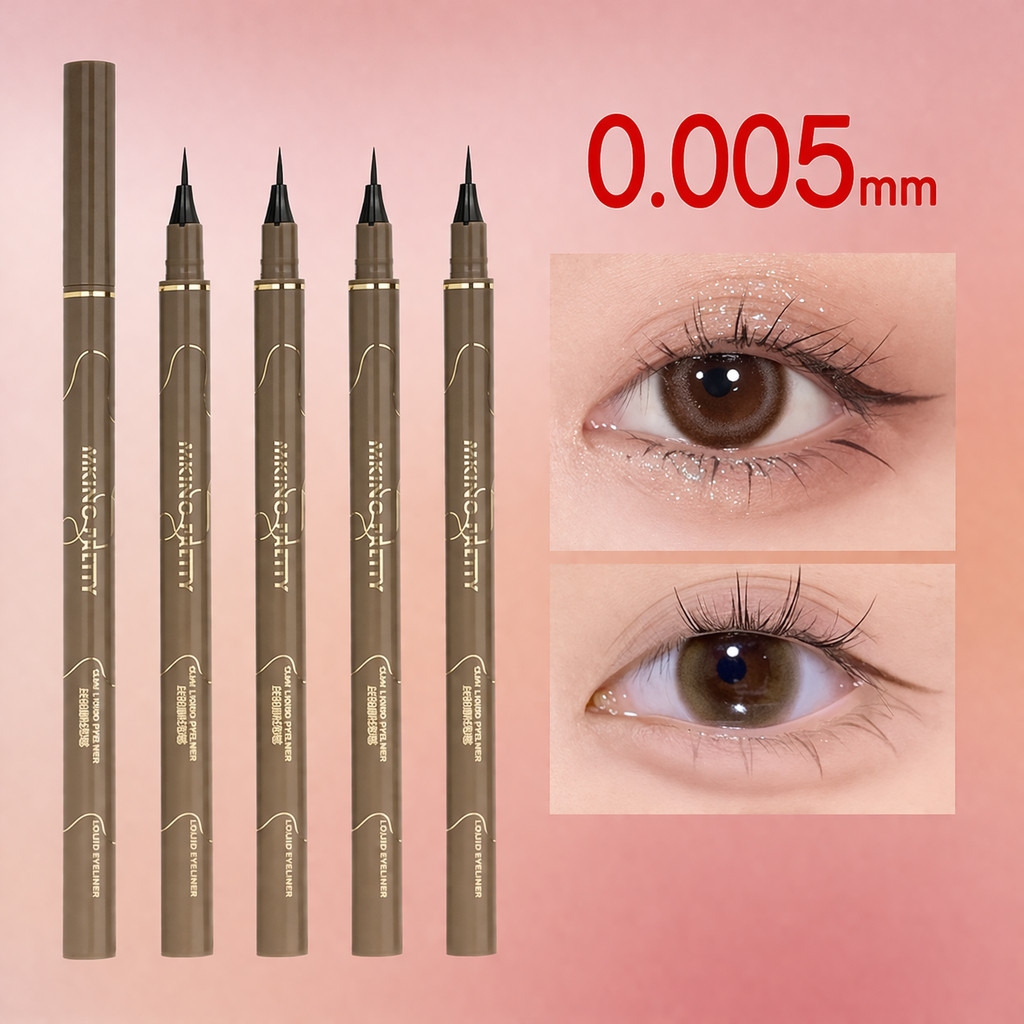 อายไลเนอร์แบบปากกา หัวเล็ก 0.005mm เขียนเส้นคมชัด บางเฉียบ กันน้ำ ไม่เลอะ ไม่เป็นคราบ ลุคธรรมชาติ