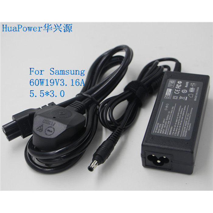 เหมาะสําหรับ SAMSUNG Power Adapter 19V3.16A SAMSUNG Notebook Adapter 60W 5.5 * 3.0