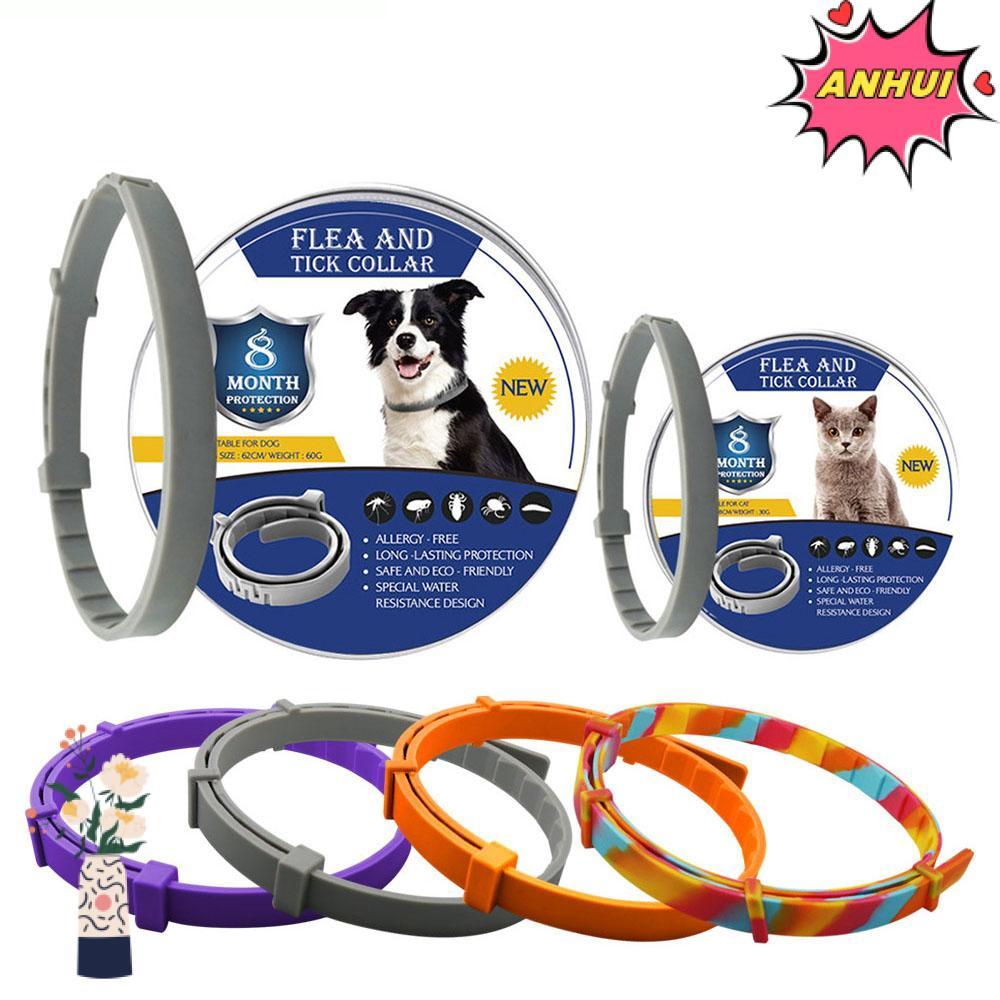 ANHUI ปลอกคอกําจัดเห็บหมัดอุปกรณ์สัตว์เลี้ยงกันน้ําแมวแบบปรับได้
