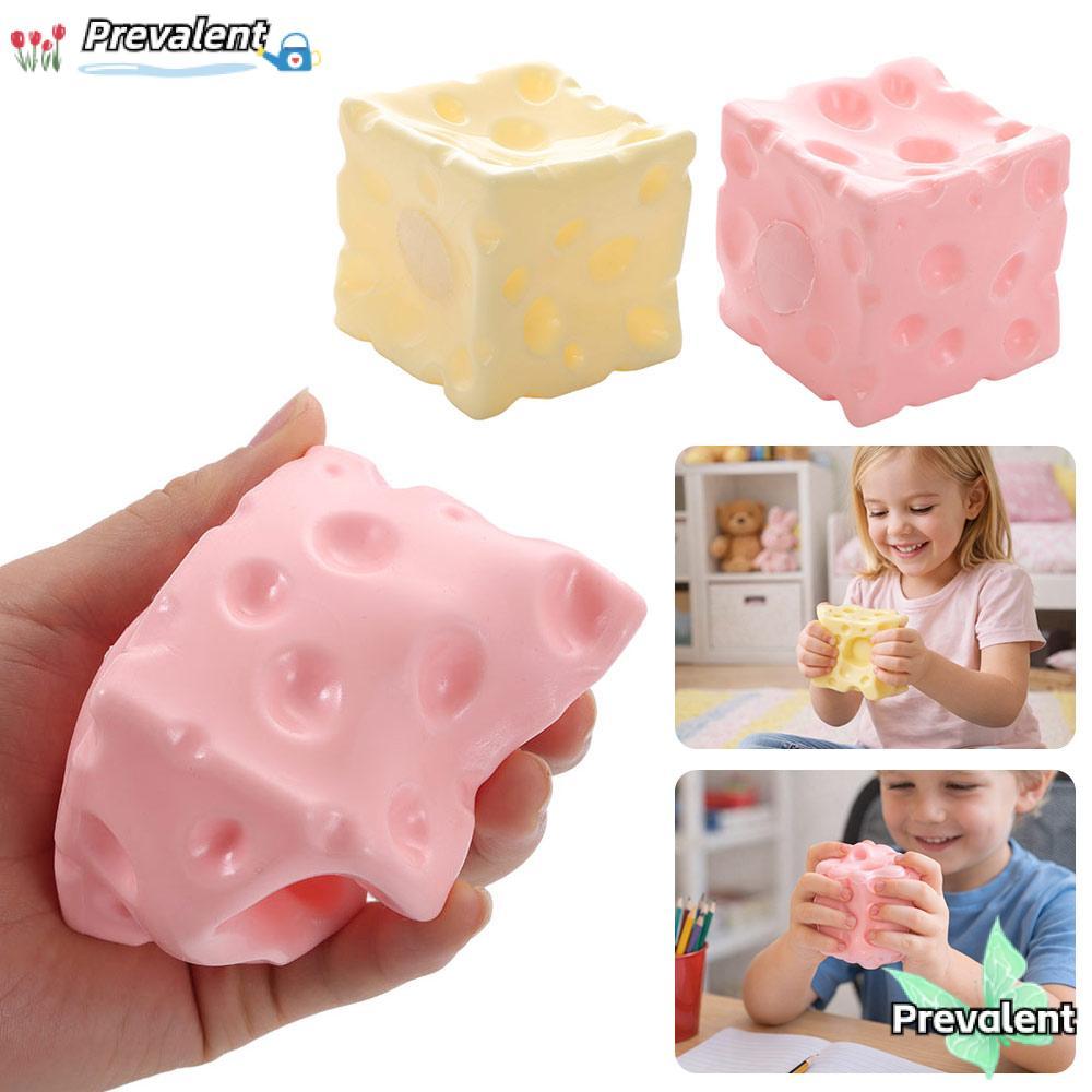 PREVALENT Cheese Squeeze Fidget Toy, Non-Bounce Squishy Texture Jumbo Cheese Cube Stress Shapeable A