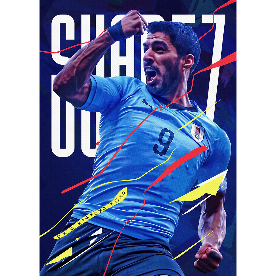 โปสเตอร์ Luis Suarez ห้องนอน Office Coffee House Bar ตกแต่งบ้าน