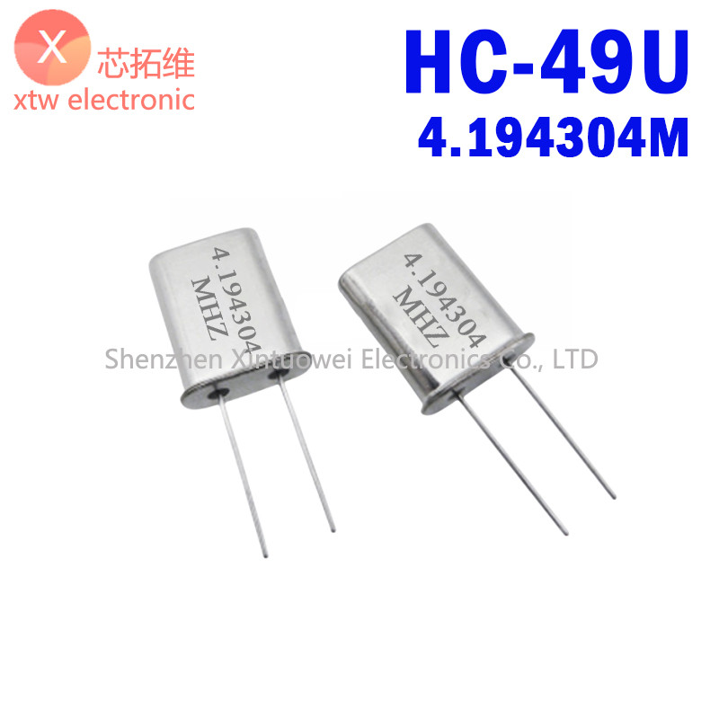(10 ชิ้น) HC-49U การแทรกตรงควอตซ์คริสตัล Oscilator 4.194304MHZ 4.194MHZ Passive Crystal Oscilator