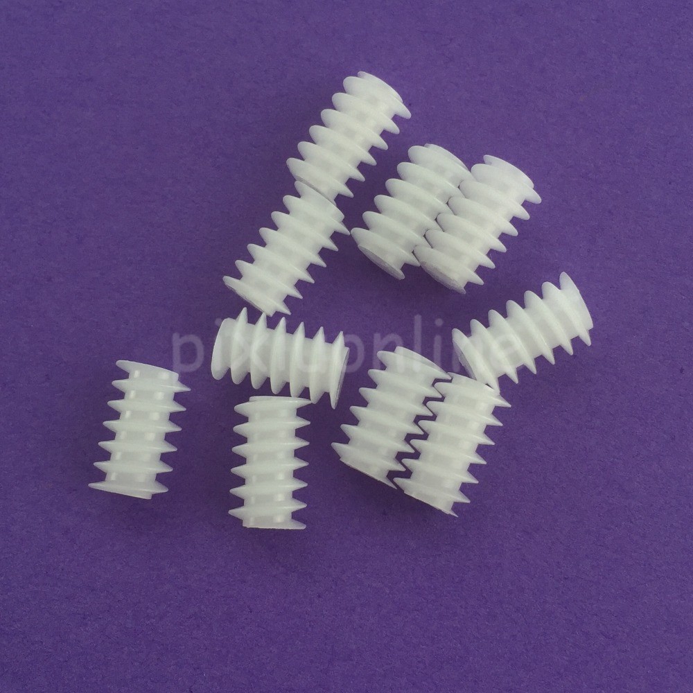 10pcs J256Y White Right Hand Plastic 6*10 (2A) Worm Turbine 0.5 Module Reduction Gears DIY Model Par