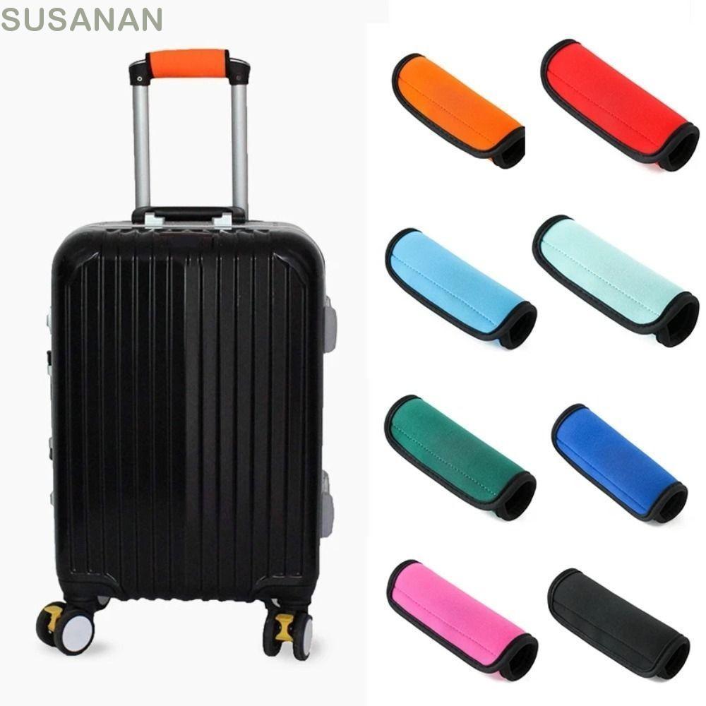 SUSAAN ผ้าพันมือจับกระเป๋าเดินทาง, Neoprene สีทึบกระเป๋าเดินทาง,แบบพกพา Soft Handle Sleeve รถเข็นเด็ก Grip ฝาครอบป้องกัน Travel