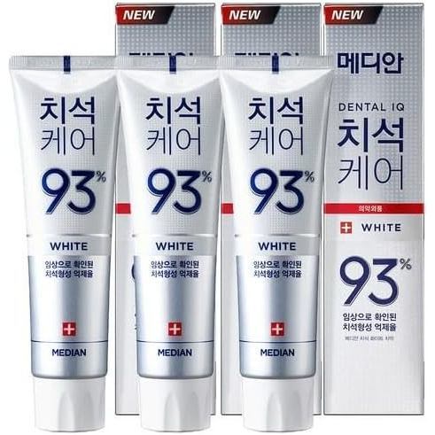 ยาสีฟันไวท์เทนนิ่ง Median Dental IQ 93%, แพ็ค 3 หลอด 120 กรัม/หลอด