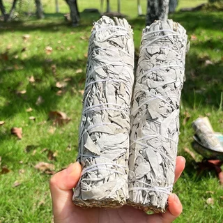 ล้างพลังงานลบ ไพ่ยิปซี หิน จักระออร่า White sage ขนาด 4 นิ้ว ชุดเซจ