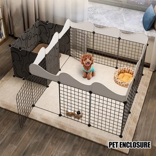 ชุด 12 ชิ้น 🐶 รั้วกั้นสุนัข😺 รั้วแมว DIY รั้วกั้นสุนัข คอกกั้นสัตว์ บ้านหนูแกสบี้ กรง