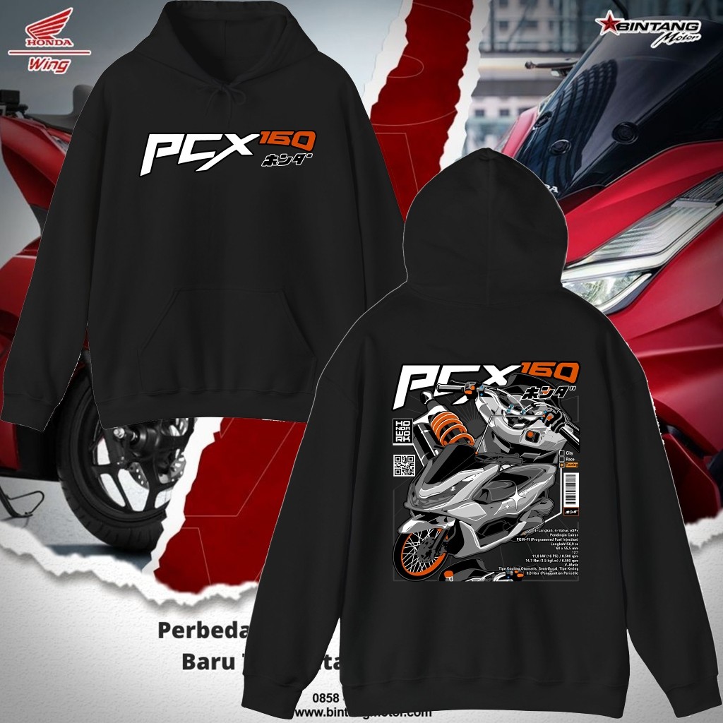 พร้อมส่ง Honda Pcx 160 Motorcycle Hoodie Automotive Rider Driver Biker cotton เสื้อฮู้ด ความสะดวกสบายในการสวมใส่ M-3XLSi