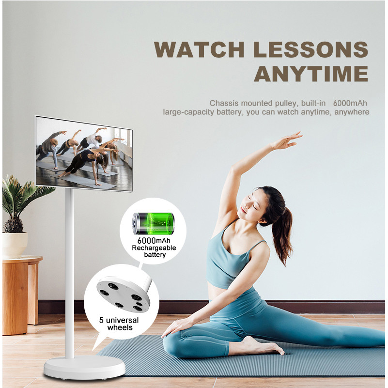 2026 ใหม่ 21.5 นิ้วโทรทัศน์มือถือ Android 13 สมาร์ททีวีแบบพกพาพร้อมล้อ OFD 21.5 "สมาร์ททีวีแบบพกพาสม