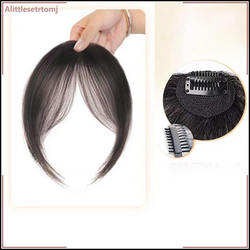 Alittlesetrtomj Air Bangs วิกผมสําหรับผู้หญิงหน้าผากธรรมชาติภาษาฝรั่งเศสคําปลอม Bangs Patch Seamless