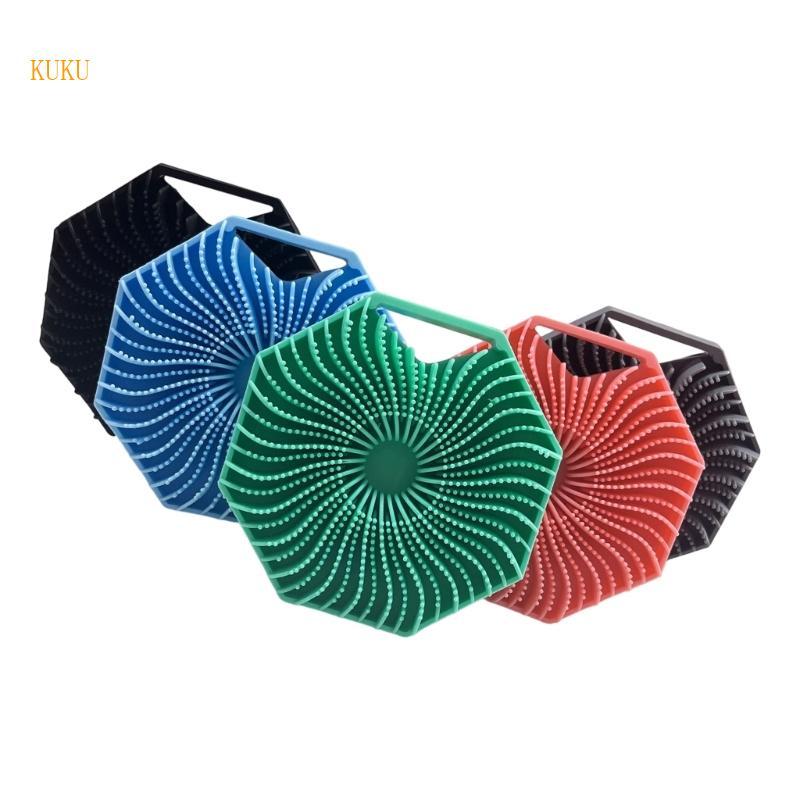 KU* Pack of 5 แปรงทําความสะอาดซิลิโคนหัวแปรงยืดหยุ่น Ergonomic Grip