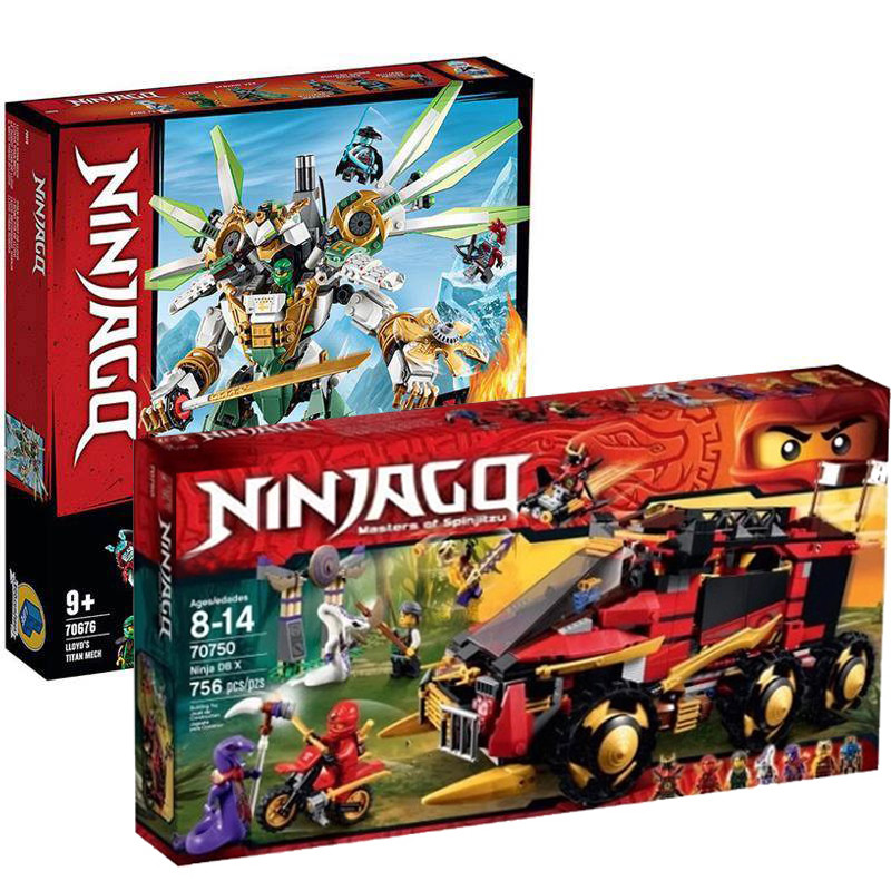 เลโก้ ninjago Phantom Ninja 70750 Mobile Command 70676 Lloyds Titan Mecha Building Block ของเล่นของข