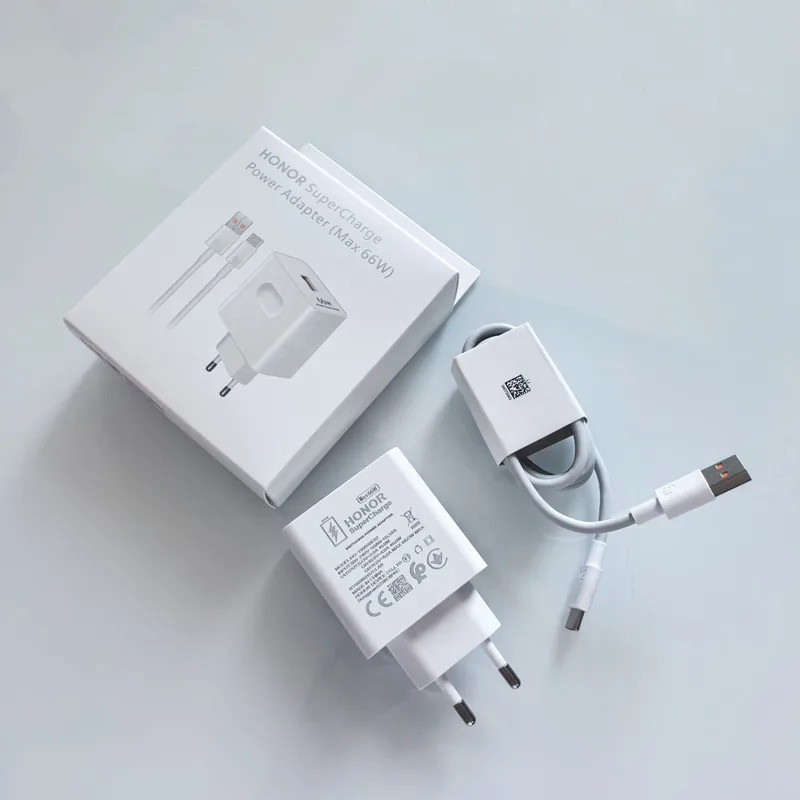 Honor 66W Fast Charger EU US SuperCharge Power Adapter 6A ประเภท C สําหรับ Honor 50 60 70 90 100 200