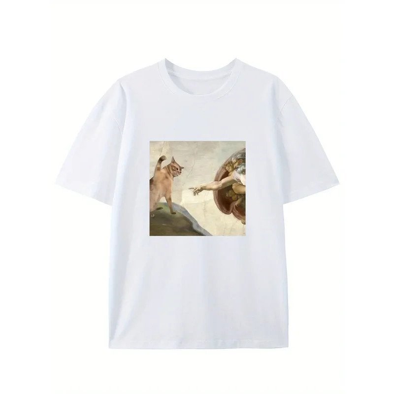 เสื้อยืดเชิ้ตคอลูก.Pod สไตล์แคชวลสำหรับซัมเมอร์ แฟชันGraphic Tee