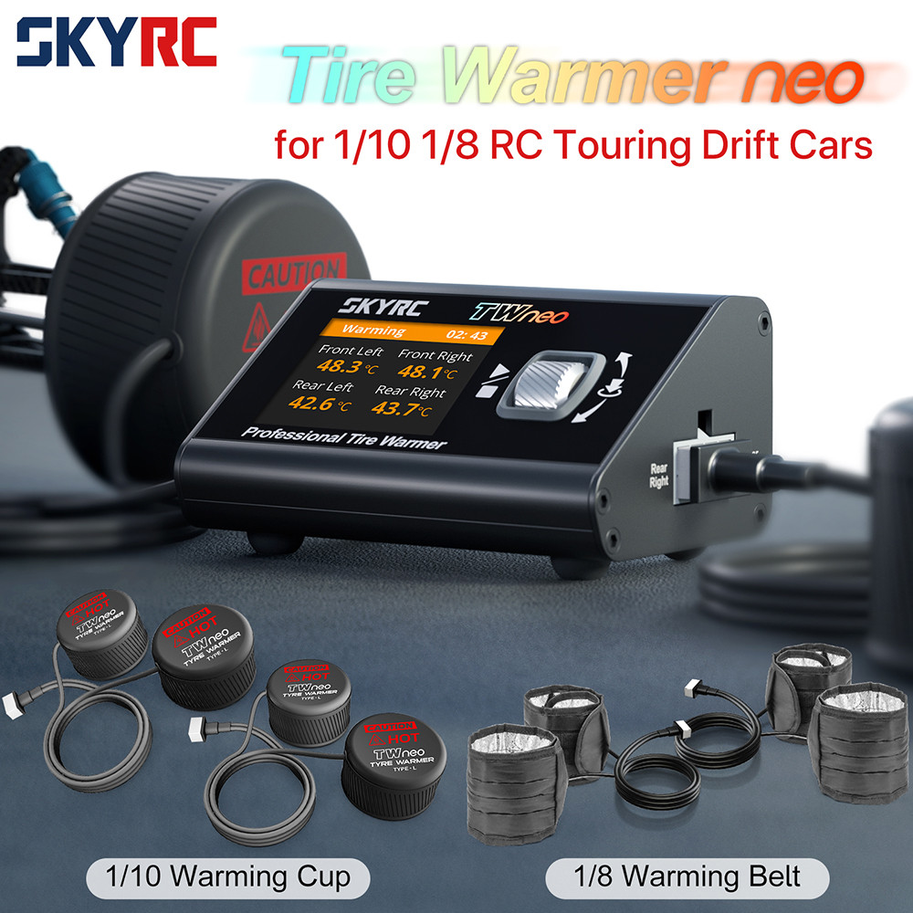 เครื่องทําความร้อนยาง 4 ช่อง SkyRC TWneo พร้อม APP | ปรับได้20-80°ซี | สําหรับยางแข่ง RC บนถนนขนาด 1/10 และ 1/8