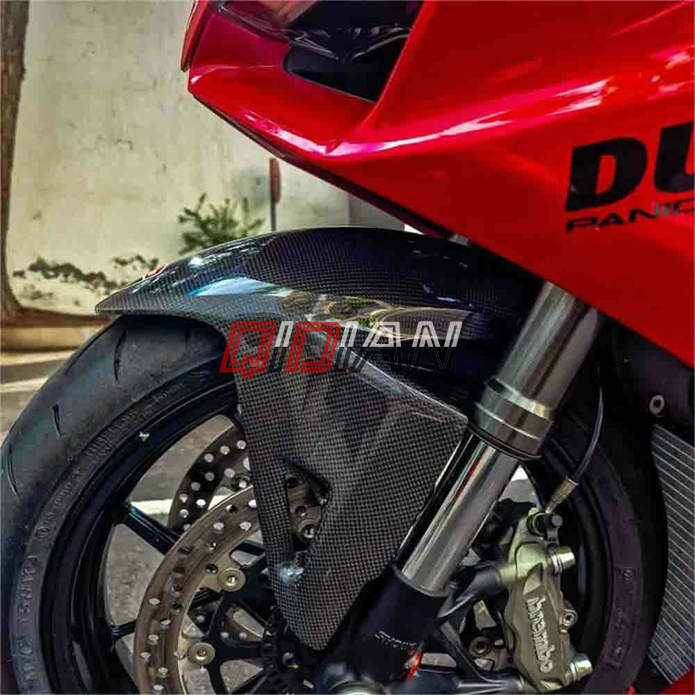 สําหรับ DUCATI Panigale V4 VS V4R 2018-2024 3K คาร์บอนไฟเบอร์บังโคลนหน้า Mudguard