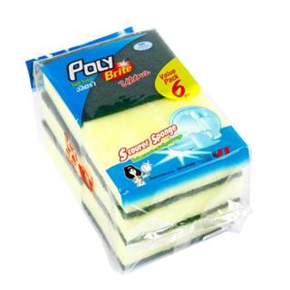 POLY-BRITE ใยขัดติดฟองน้ำ รุ่น 367-6 (แพ็ค 6 ชิ้น)