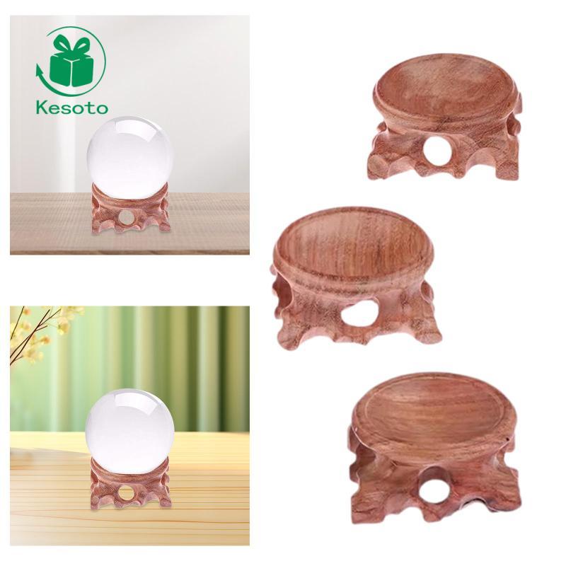[Ehoyoxa] ขาตั้งไม้เครื่องประดับตกแต่งขนาดเล็ก Orb Holder สําหรับ Rock Sphere Decor