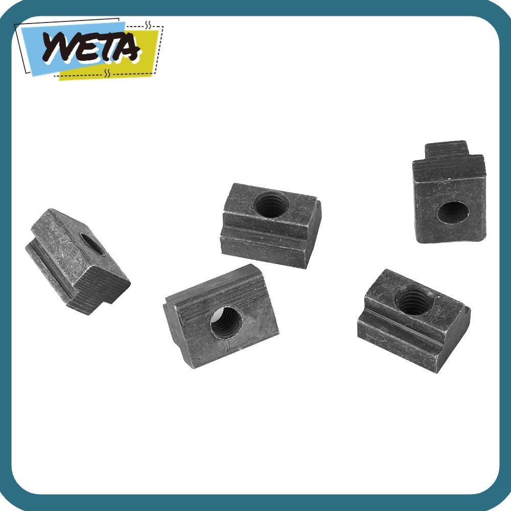 YVETA 5 ชิ้น T Slot Nuts, เกรด 8.8 45 เหล็กคาร์บอน T-Slot Nut, ด้าย M8 ความแม่นยําออกไซด์สีดําเลื่อน