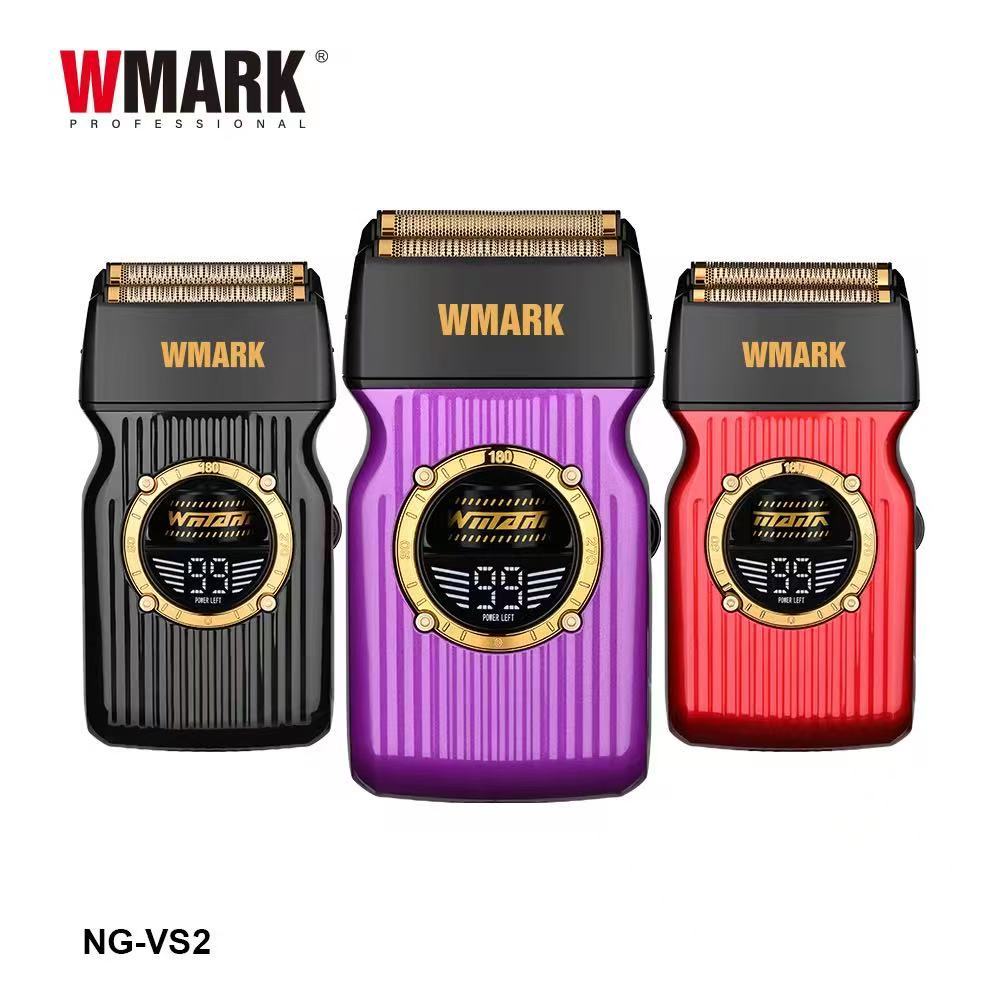 WMARK NG-VS2 เครื่องโกนหนวดไฟฟ้าแบบหมุนภายนอก มอเตอร์ไร้แปรงถ่าน สแตนเลสกัดใบมีดเคลือบไทเทเนียมตาข่า
