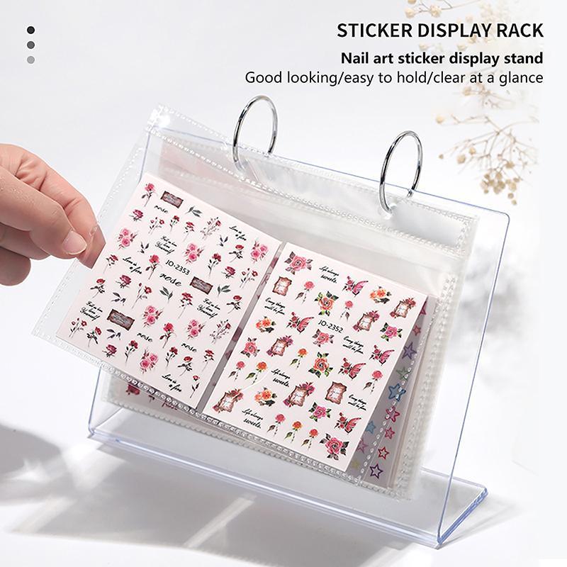 DSTH 17 หน้าเล็บสติกเกอร์หนังสือ Decals Organizer ผู้ถือจอแสดงผลเล็บเครื่องมือพลาสติกโปร่งใสฟิล์มเล็บ HOT