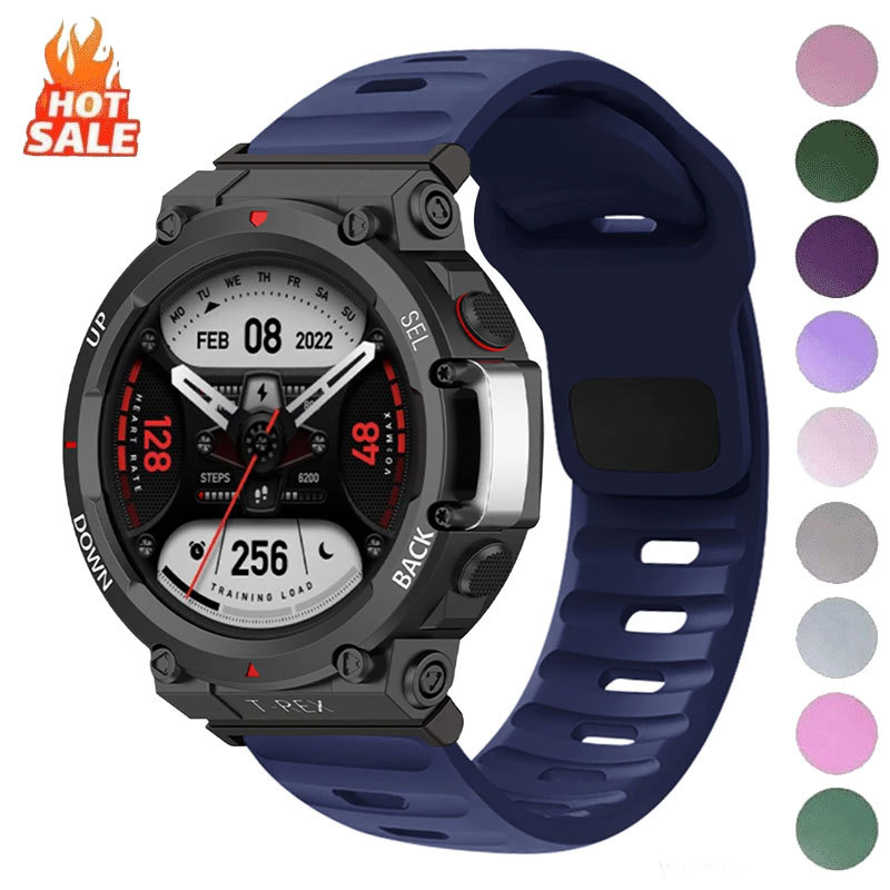 สายซิลิโคนสําหรับ Huami Amazfit T-REX Ultra 2 สมาร์ทวอท์ชสร้อยข้อมือกีฬาสําหรับ Xiaomi Amazfit T-Rex 2 3 T Rex Pro 2 3 48 มม.44 มม.ยาง Correa