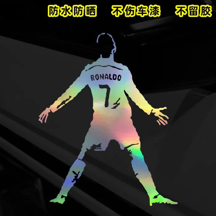 SGLink C Rosatriya Victory Football Team Creative Laser สติ๊กเกอร์ติดรถยนต์สะท้อนแสง CR7 ตกแต่งกระจก