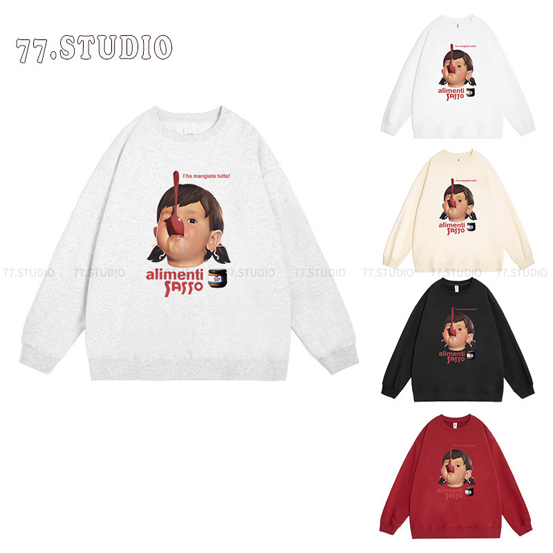 เสื้อสเวตเตอร์ COD✅จัดส่งภายใน 24 ชั่วโมง 77STUDIO เสื้อสเวตเตอร์แขนยาว &เสื้อคอกลม✦ ผ้านุ่มสุด✦ หลา