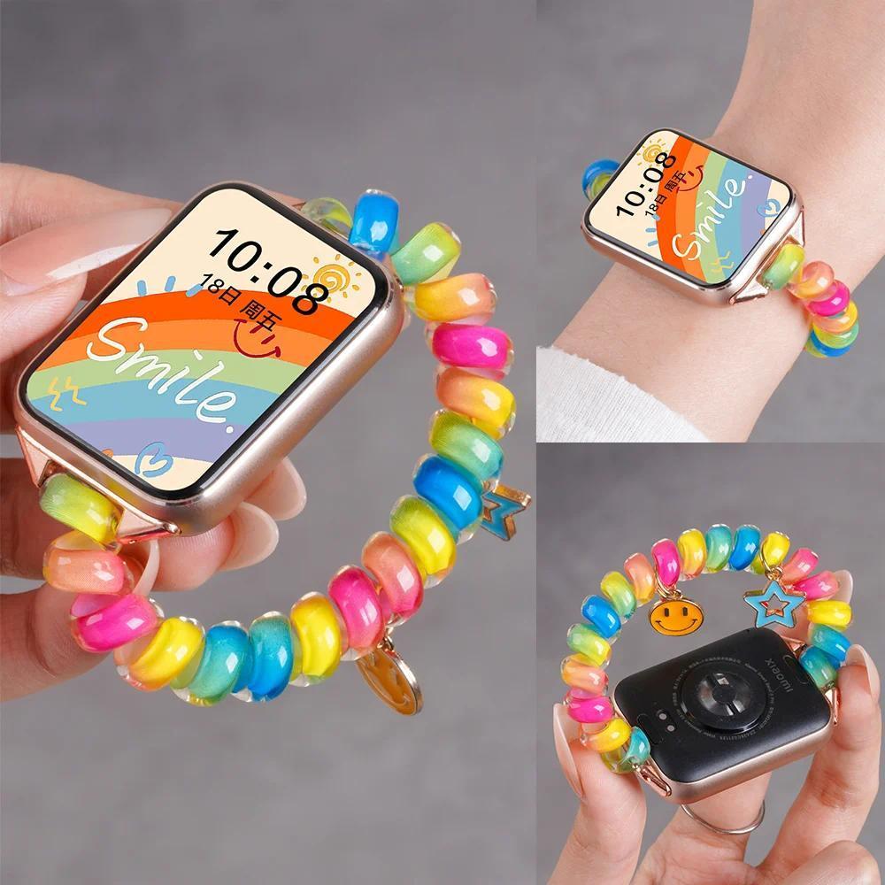 Scrunchie สาย Cute สำหรับ for Smartwatch Redmi Watch 6 5 4 สาย TPU ยืดหยุ่นสำหรับ for Xiaomi Mi Band 9 Pro/8 Pro ราคา ถูกที่สุด ดีลบีเคเค แกลเลอรีภาพที่ 2