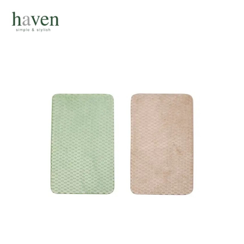 Haven พรมเช็ดเท้า รุ่น Soft Fleece MM Foam 50x80 ซม. พร้อมแผ่นกันลื่น ซับน้ำดี นุ่มพิเศษ แห้งเร็ว