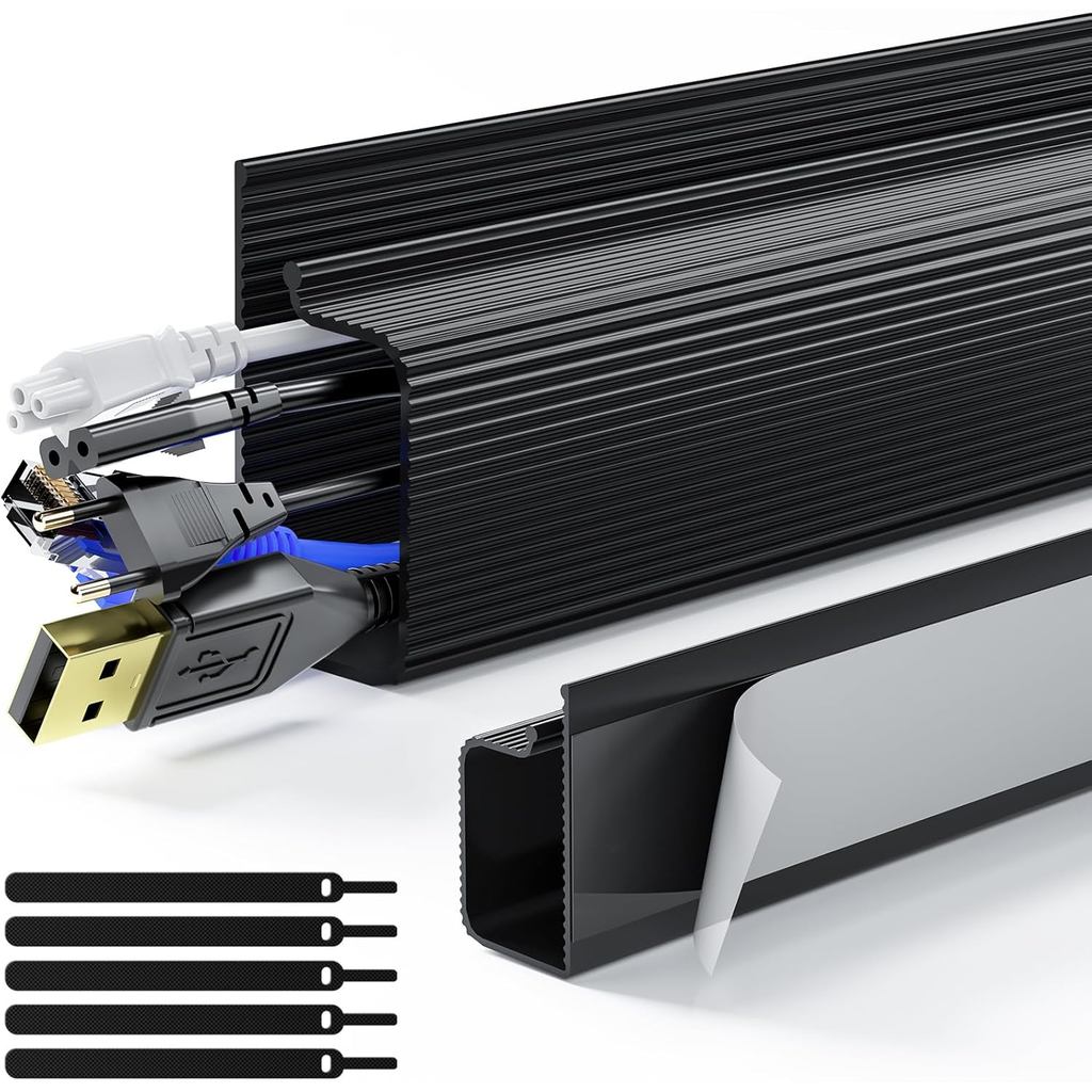 Delamu 2 Pack Safe & Tidy Cable Management Solution - Protect Kids & Pets with Home & Office Cable M