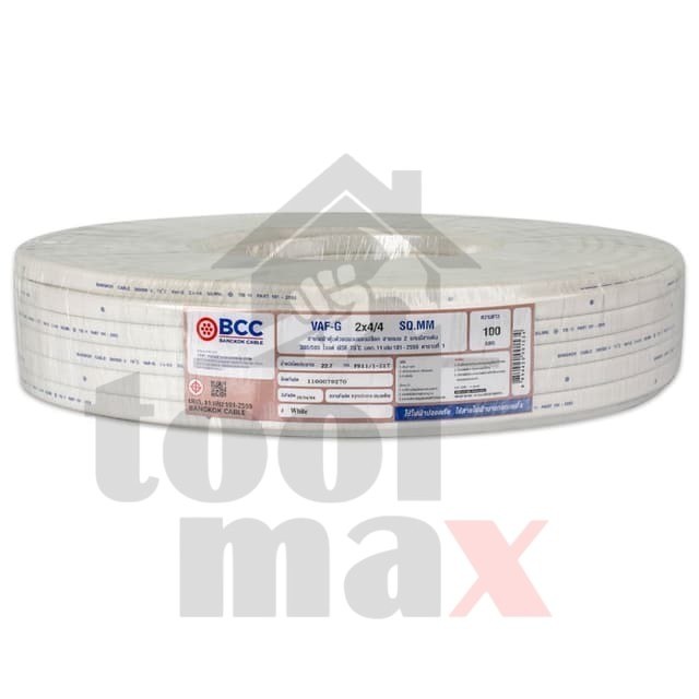 BCC บางกอกเคเบิ้ล สายไฟ VAF-GRD 2×1.5/1.5, 2×2.5/2.5,2×4/4  ความยาว 20M. 30M. ม้วนสำเร็จ ราคา ถูกที่สุด ดีลบีเคเค แกลเลอรีภาพที่ 4