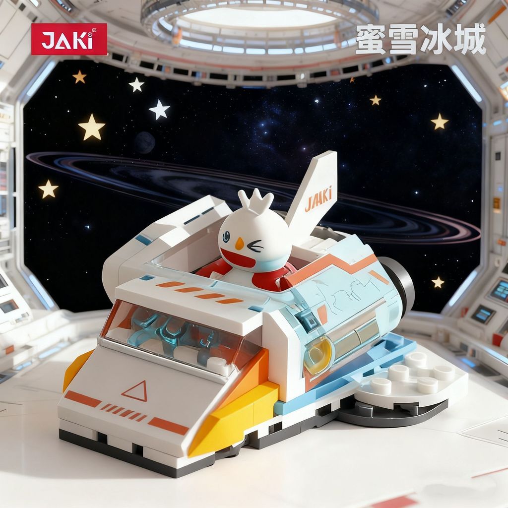 Mixue Ice City Building Blocks Snow King Tumbler นักบินอวกาศเครื่องบินของเล่น 8 ของขวัญของเล่นสําหรั