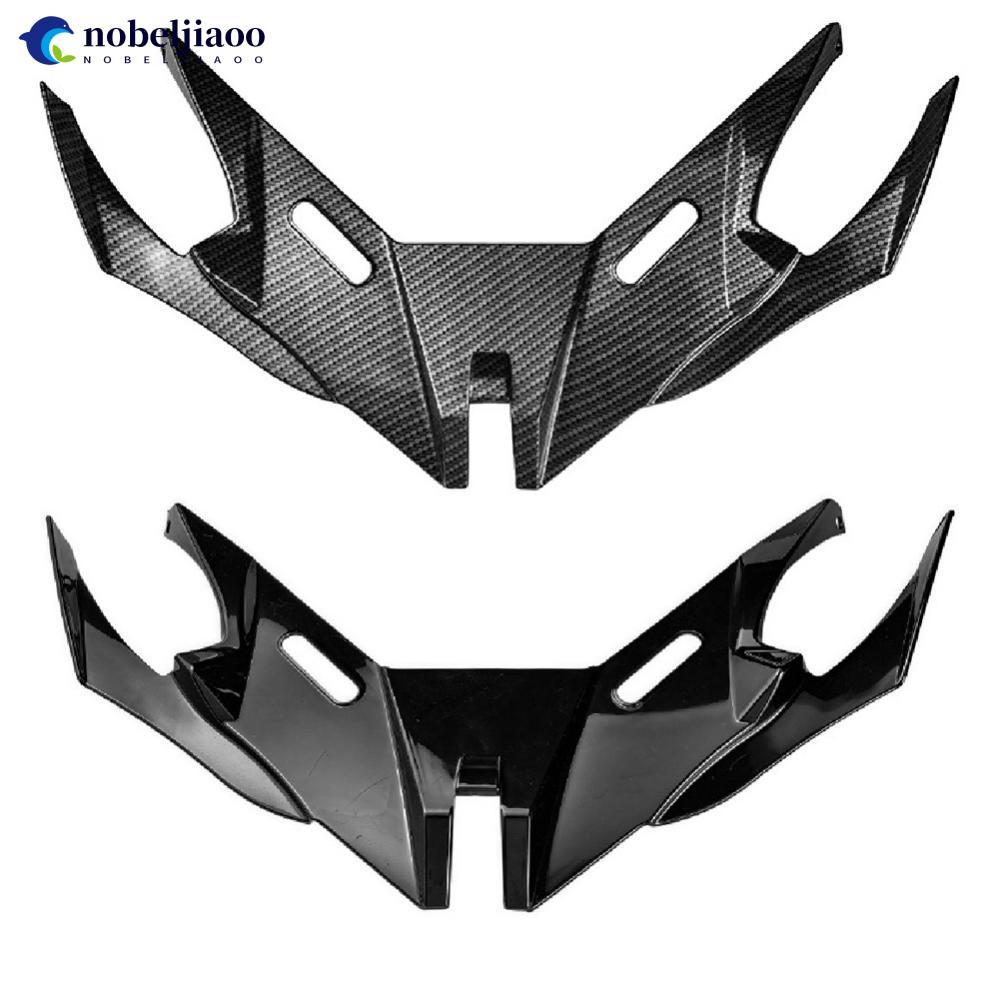 NOBELJIAOO รถจักรยานยนต์ Winglet Aerodynamic Wing Shark Fin Air Intake Wing ด้านหน้าสปอยเลอร์คาง & W