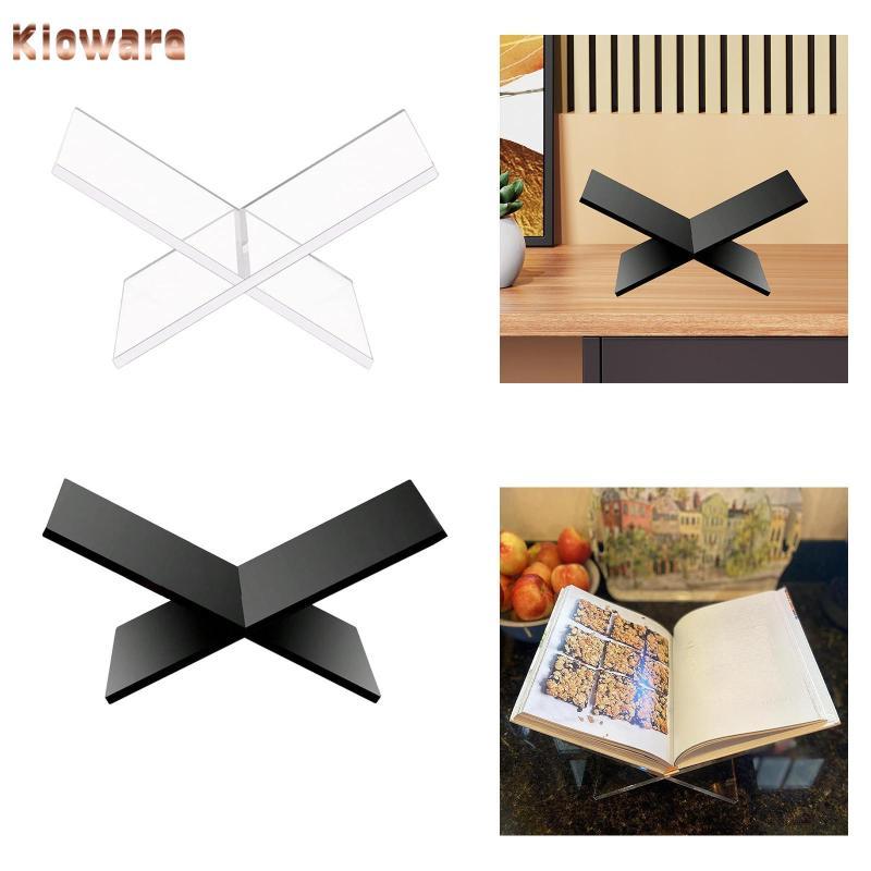 [โคลแวร์] ที่ใส่หนังสืออะคริลิครูปตัว X ชั้นวางออแกไนเซอร์ยืนแสดงโปร่งใสทนทานสําหรับนิตยสารตําราสูตรห้องนอน