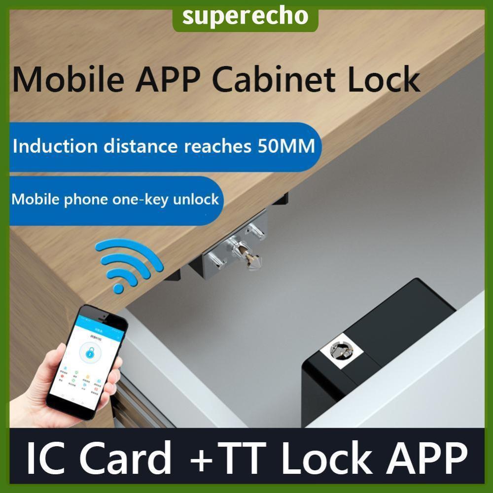 [มาใหม่] T8 สมาร์ทตู้ลิ้นชักล็อค IC Card TTLock APP ปลดล็อคสําหรับเฟอร์นิเจอร์ประตูไม้