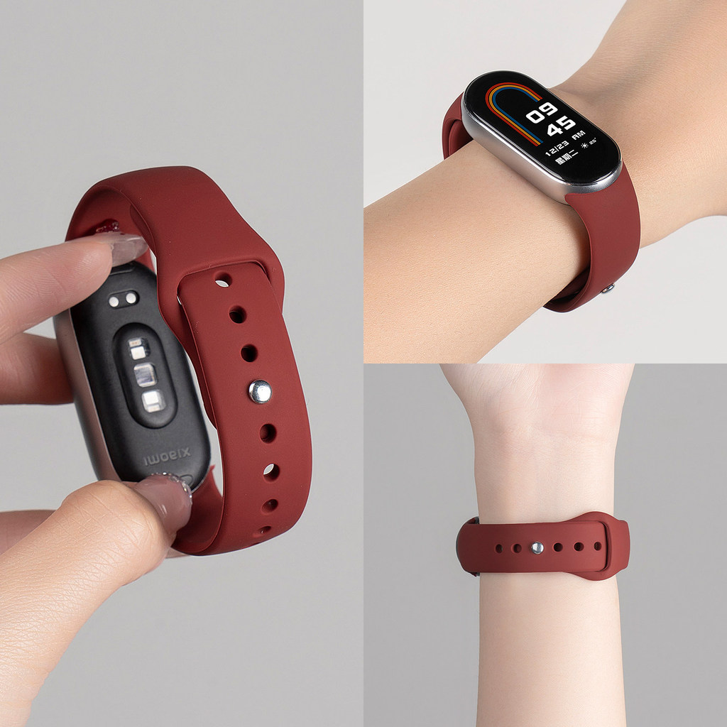 สายซิลิโคนสําหรับ Xiaomi Mi Band 10 9 8 กีฬาสมาร์ทนาฬิกาสร้อยข้อมือ Xiaomi MI Band9/8 สายรัดข้อมืออุปกรณ์เสริม Band