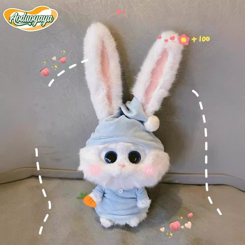 Aoduoyayaตุ๊กตากระต่ายสโนว์บอล ตกแต่งแครอท ตุ๊กตากระต่าย นุ่มและน่ารักของขวัญวันเกิดsnowballthebunny