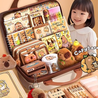 ชุดเครื่องเขียนคาปิบารา สมุดโน้ตสติ๊กเกอร์เทป เซ็ตของขวัญเด็…
