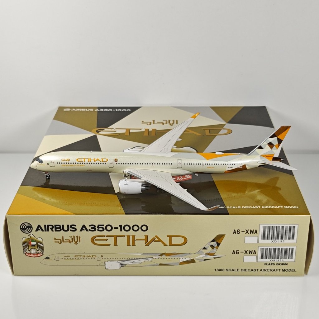 ของแท้ Ready Stock-JC Wings XX4175 1: 400 Attihard Airlines A350-1000 A6-XWB รุ่นโลหะผสม