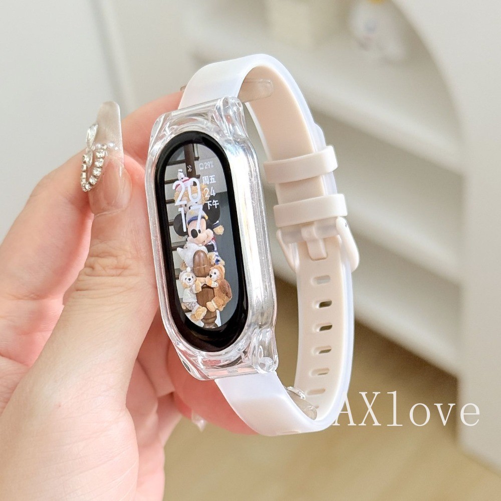 PC Shell + สายคล้องสําหรับ Xiaomi Mi Band 10 9 8 Nfc สร้อยข้อมือซิลิโคนสําหรับ Xiaomi Mi Band 10pro 
