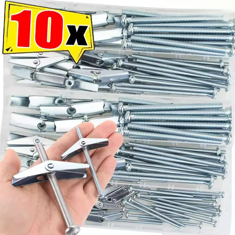 Anchors Butterfly หัวกลม - สําหรับ Drywall, Wood & Cement Board - ชุดยึดอเนกประสงค์พร้อมหลายขนาด