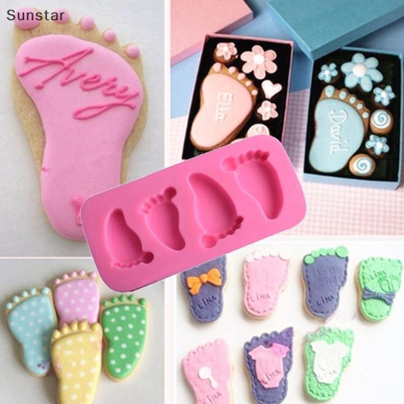 Sunstar 3D Baby Feet แม่พิมพ์ซิลิโคนช็อกโกแลต F Ondant เค้กตกแต่งเบเกอรี่วางแม่พิมพ์ Nice