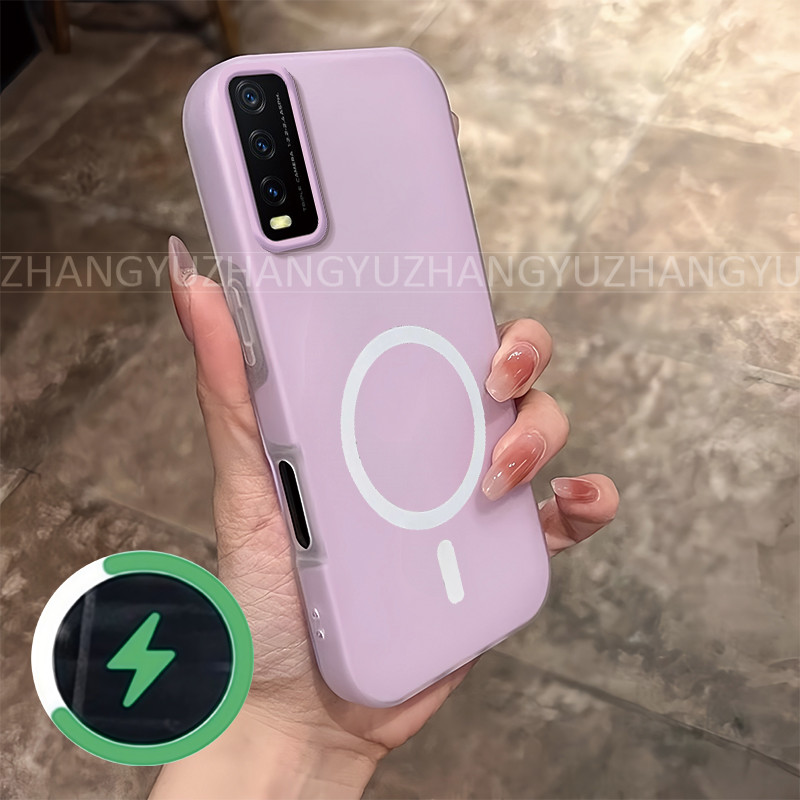 เหมาะสําหรับ Vivo Y20 Y20S Y12A Y12S 20i เคสโทรศัพท์ใหม่กันกระแทกแม่เหล็กไร้สายชาร์จแหวนเคสโทรศัพท์ GD02