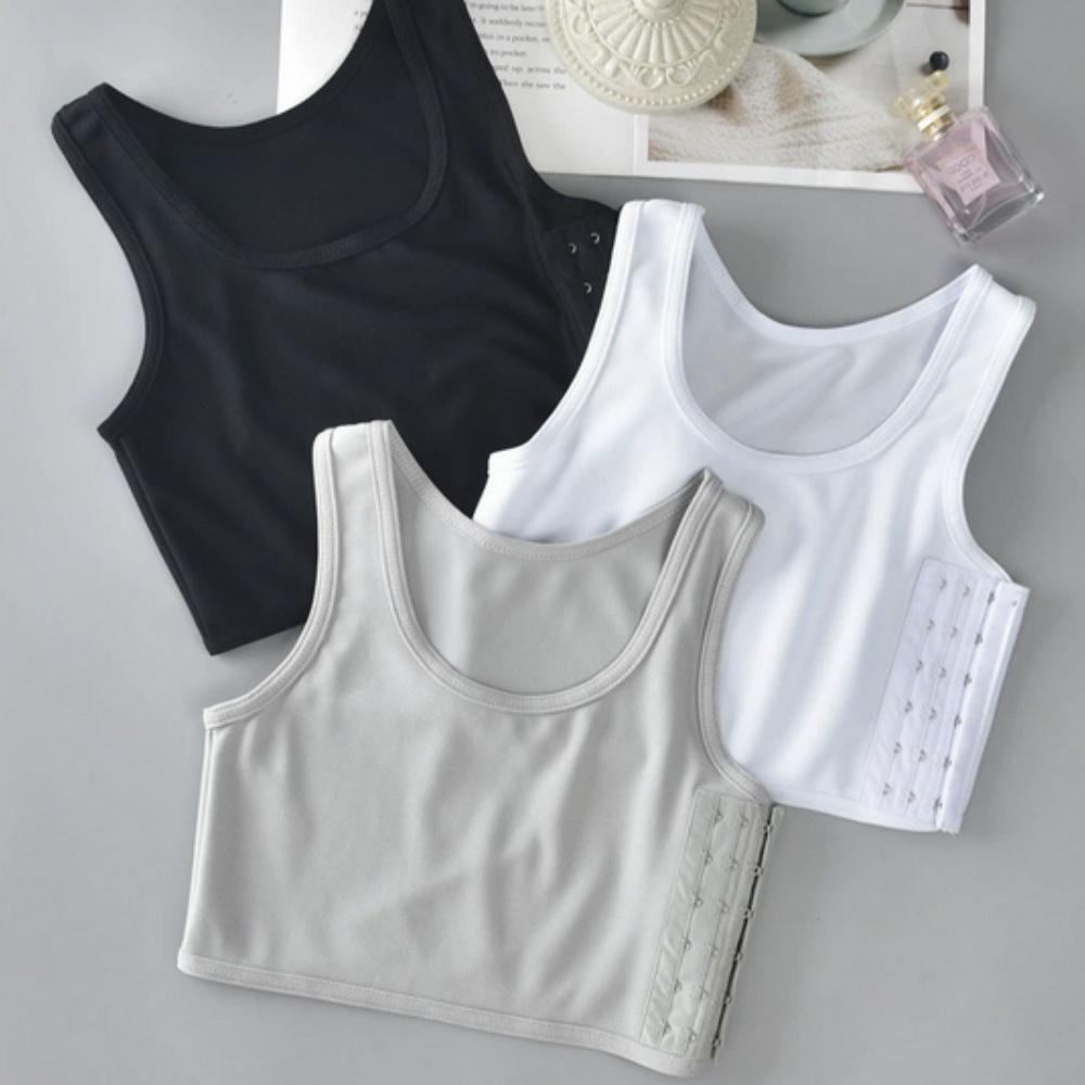 เสื้อรัดหน้าอกไร้ตะเข็บ เสื้อกล้ามรัดหน้าอกแบบมีตะขอข้าง เสื้อกั๊กสั้น เสื้อรัดหน้าอกแบบไม่มีโครง เสื้อกระชับสัดส่วนระบายอากาศได้ดี เสื้อท่อนบนแบบทอมบอยป้องกันหน้าอกหย่อนคล้อยสำหรับผู้หญ