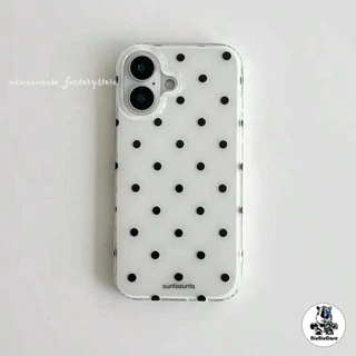 โปร่งใส จัดส่งจากประเทศไทย เคสจุดคลื่นสีดํา for iPhone เคสไอโฟน 11 12 13 14 17 15 16 PLUS PRO MAX X XS MAX XR 7/8PLUS