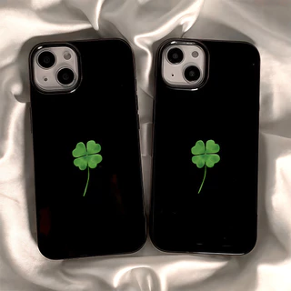 🌼COD-จัดส่งทันที🌼ลายโคลเวอร์นำโชค เคสไอโฟน17 For IPhone 15 11 13 12 16 14 Pro Max XR X 8 7 Plus SE เปลือกอ่อน เรียบง่าย